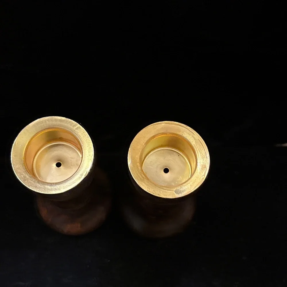 New NOS Wooden Candle Holders‎ Set of 2